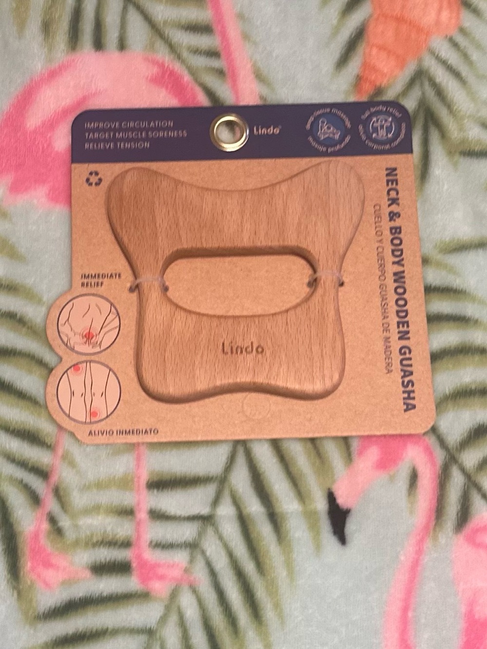 Lindo Wooden Gua Sha Massage Tool Neck & Body Muscle Relief Therapy Scraper NEW